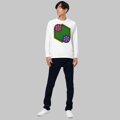《長袖》Flower Series [01] - 個性派幾何学プリントTシャツ