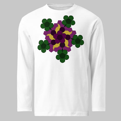 《長袖》Flower Series [03] - 個性派幾何学プリントTシャツ