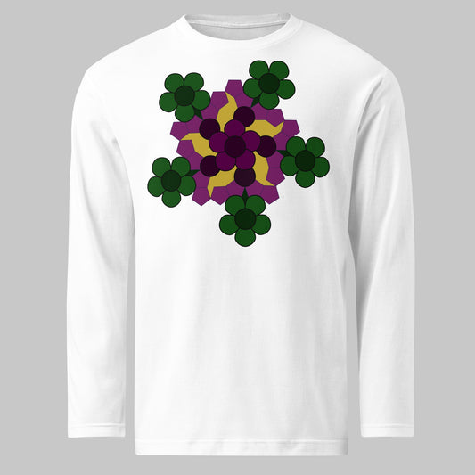 《長袖》Flower Series [03] - 個性派幾何学プリントTシャツ
