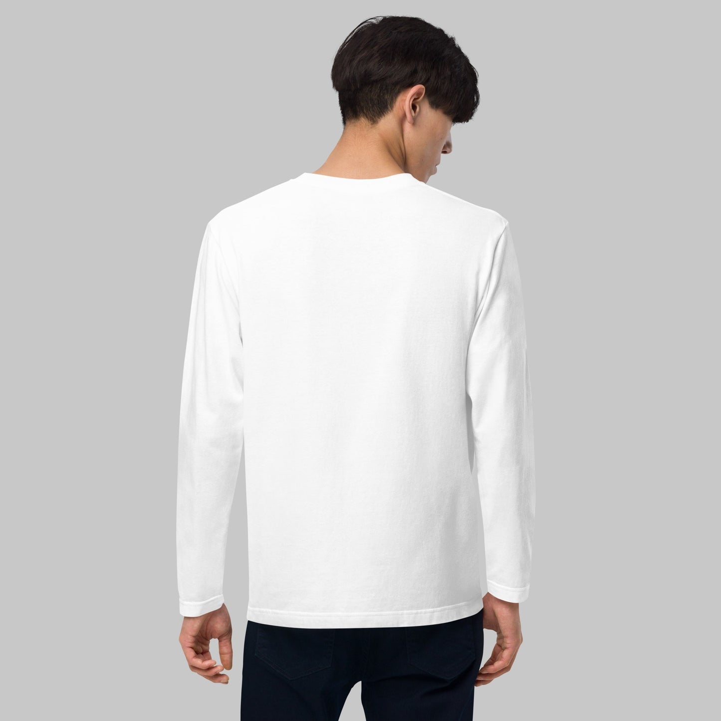 《長袖》Monotone Series [01] - 個性派幾何学プリントTシャツ