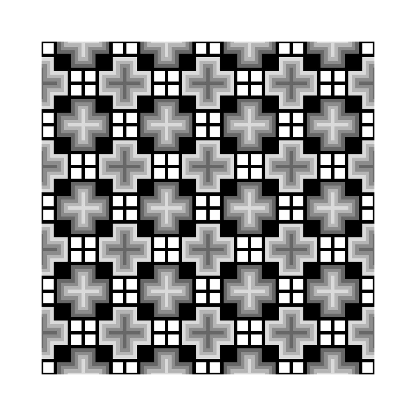 《長袖》Monotone Series [03] - 個性派幾何学プリントTシャツ