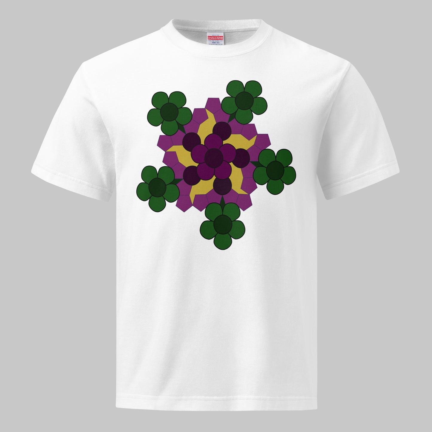 《半袖》Flower Series [03] - 個性派幾何学プリントTシャツ