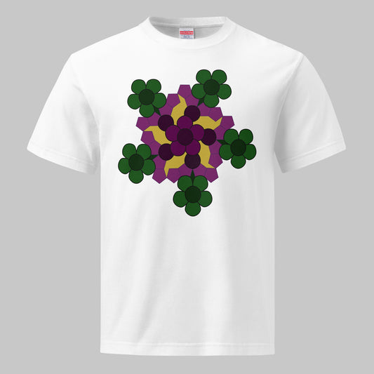 《半袖》Flower Series [03] - 個性派幾何学プリントTシャツ