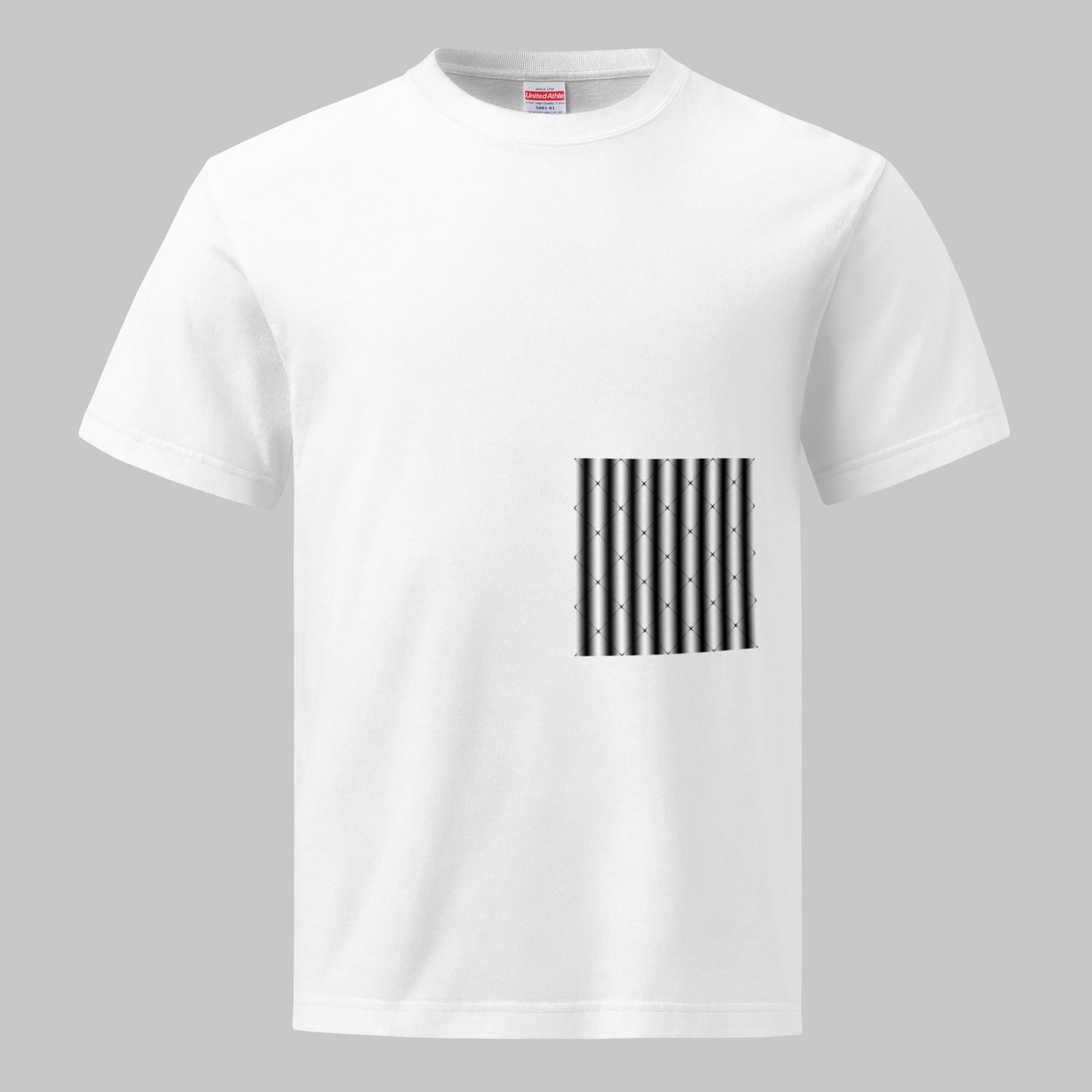 《半袖》Monotone Series [01] - 個性派幾何学プリントTシャツ