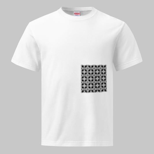 《半袖》Monotone Series [03] - 個性派幾何学プリントTシャツ